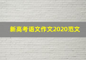 新高考语文作文2020范文