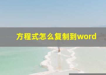 方程式怎么复制到word