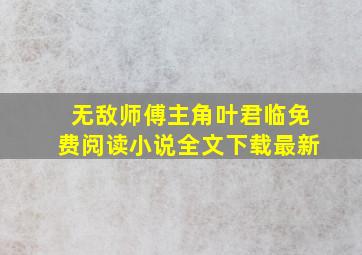 无敌师傅主角叶君临免费阅读小说全文下载最新