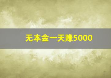 无本金一天赚5000