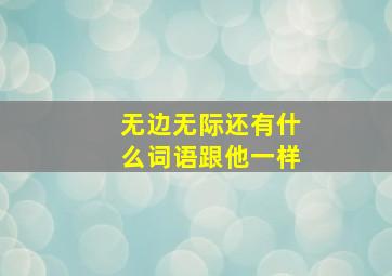 无边无际还有什么词语跟他一样