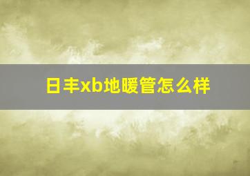 日丰xb地暖管怎么样