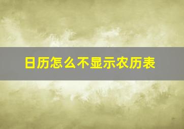 日历怎么不显示农历表