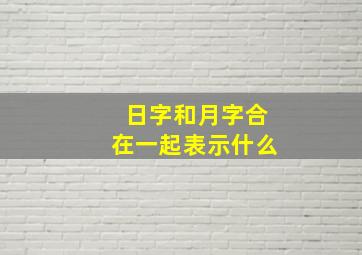 日字和月字合在一起表示什么