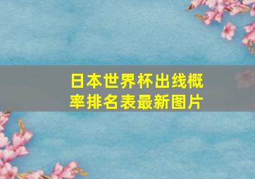 日本世界杯出线概率排名表最新图片