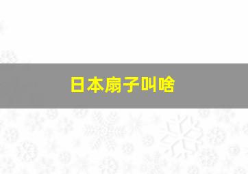 日本扇子叫啥