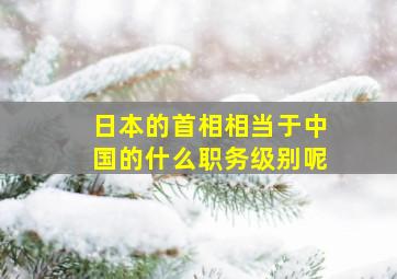 日本的首相相当于中国的什么职务级别呢