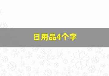 日用品4个字