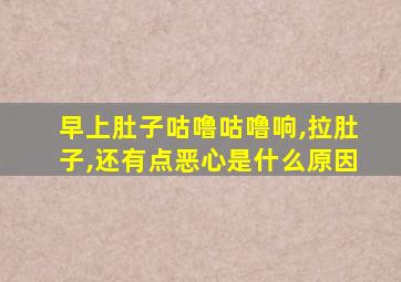 早上肚子咕噜咕噜响,拉肚子,还有点恶心是什么原因