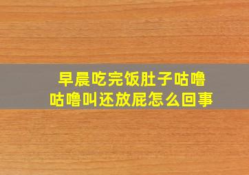 早晨吃完饭肚子咕噜咕噜叫还放屁怎么回事