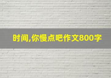 时间,你慢点吧作文800字