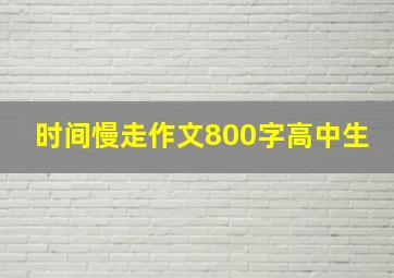 时间慢走作文800字高中生