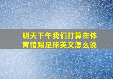 明天下午我们打算在体育馆踢足球英文怎么说