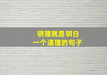 明理就是明白一个道理的句子