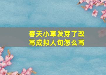 春天小草发芽了改写成拟人句怎么写