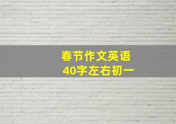 春节作文英语40字左右初一