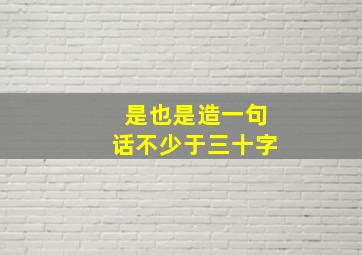 是也是造一句话不少于三十字