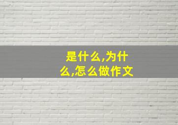 是什么,为什么,怎么做作文