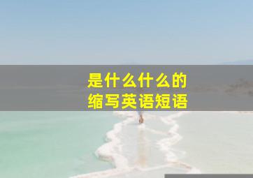 是什么什么的缩写英语短语