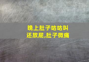 晚上肚子咕咕叫还放屁,肚子微痛