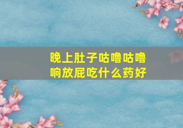 晚上肚子咕噜咕噜响放屁吃什么药好