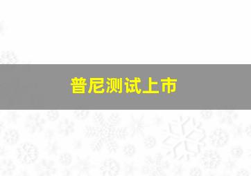 普尼测试上市