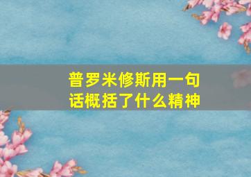 普罗米修斯用一句话概括了什么精神