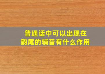 普通话中可以出现在韵尾的辅音有什么作用