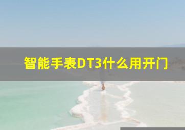 智能手表DT3什么用开门