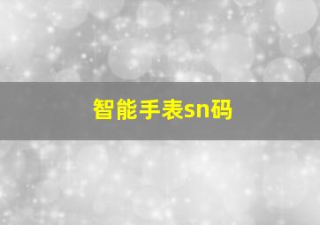 智能手表sn码