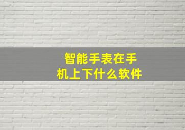 智能手表在手机上下什么软件