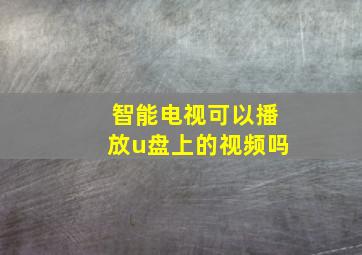 智能电视可以播放u盘上的视频吗