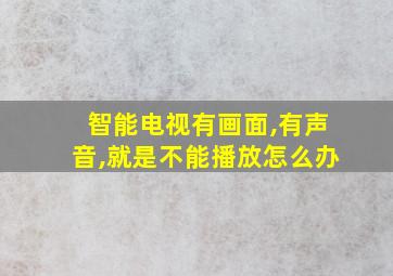 智能电视有画面,有声音,就是不能播放怎么办