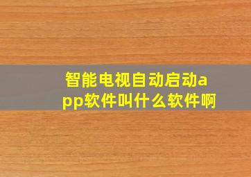 智能电视自动启动app软件叫什么软件啊