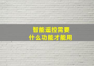 智能遥控需要什么功能才能用