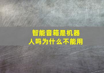 智能音箱是机器人吗为什么不能用