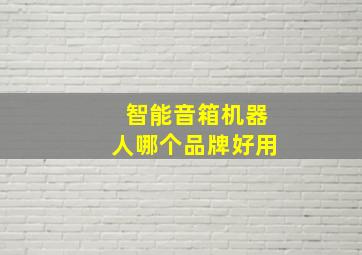 智能音箱机器人哪个品牌好用