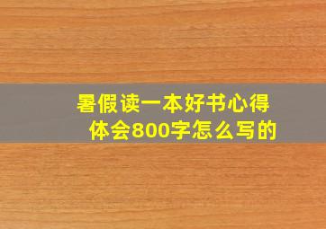 暑假读一本好书心得体会800字怎么写的