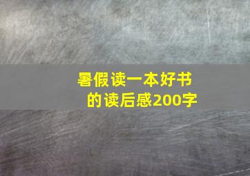 暑假读一本好书的读后感200字