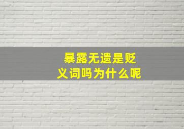 暴露无遗是贬义词吗为什么呢