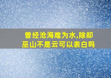 曾经沧海难为水,除却巫山不是云可以表白吗