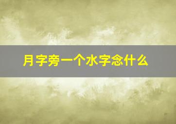 月字旁一个水字念什么