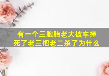 有一个三胞胎老大被车撞死了老三把老二杀了为什么