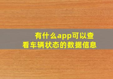 有什么app可以查看车辆状态的数据信息