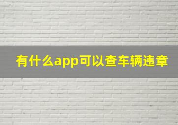 有什么app可以查车辆违章