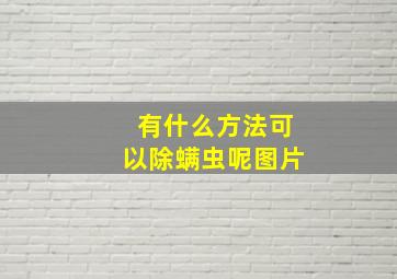 有什么方法可以除螨虫呢图片