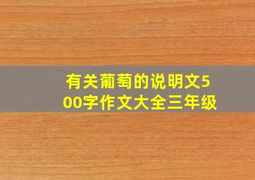 有关葡萄的说明文500字作文大全三年级