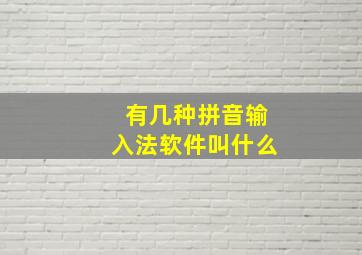 有几种拼音输入法软件叫什么