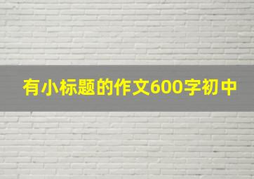 有小标题的作文600字初中