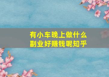 有小车晚上做什么副业好赚钱呢知乎